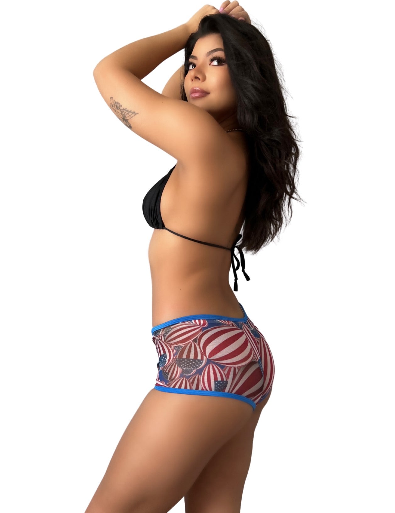  Mesh Shorts With The American Flag Print Design. Experience ultimate comfort and style with our Mesh Shorts featuring a unique money print design. The elastic waist and leg holes ensure a secure and cozy fit, while our size chart guarantees the perfect fit