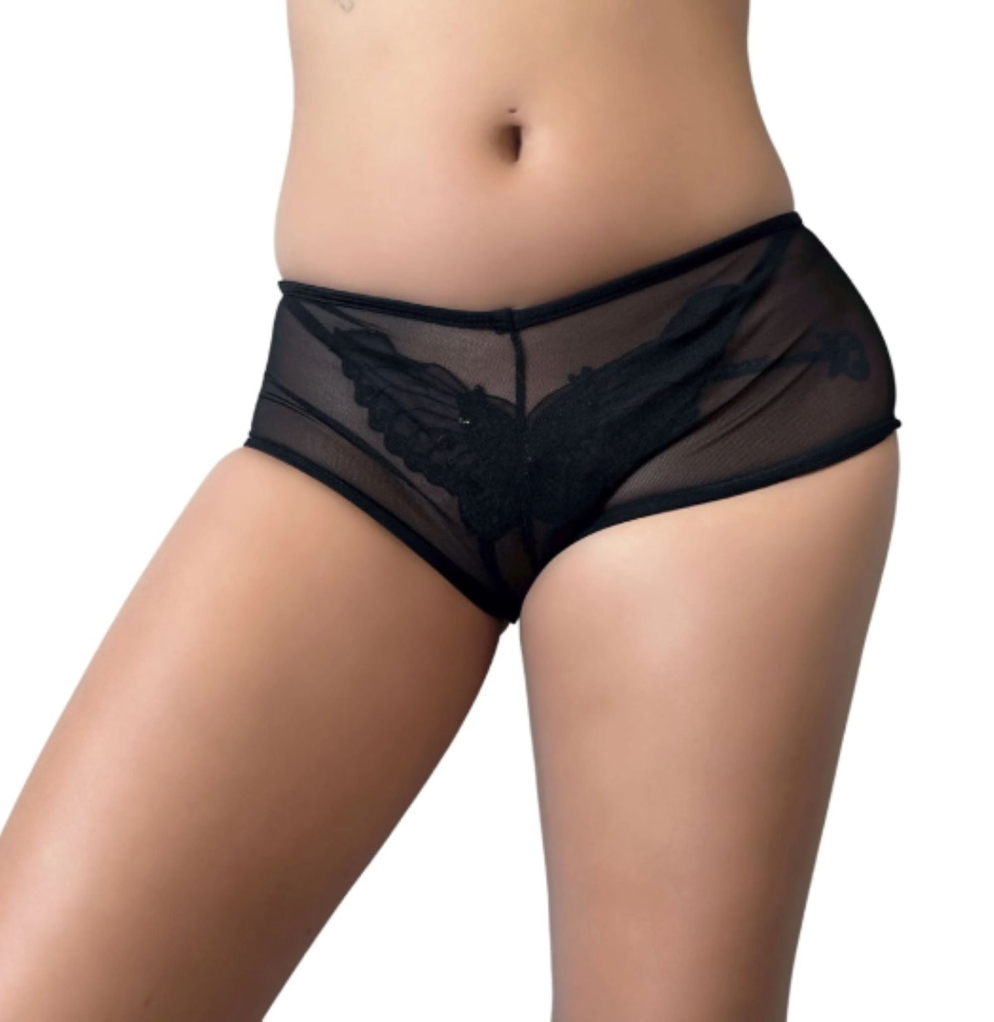 Black Mesh Shorts By Sassy Assy Clothing